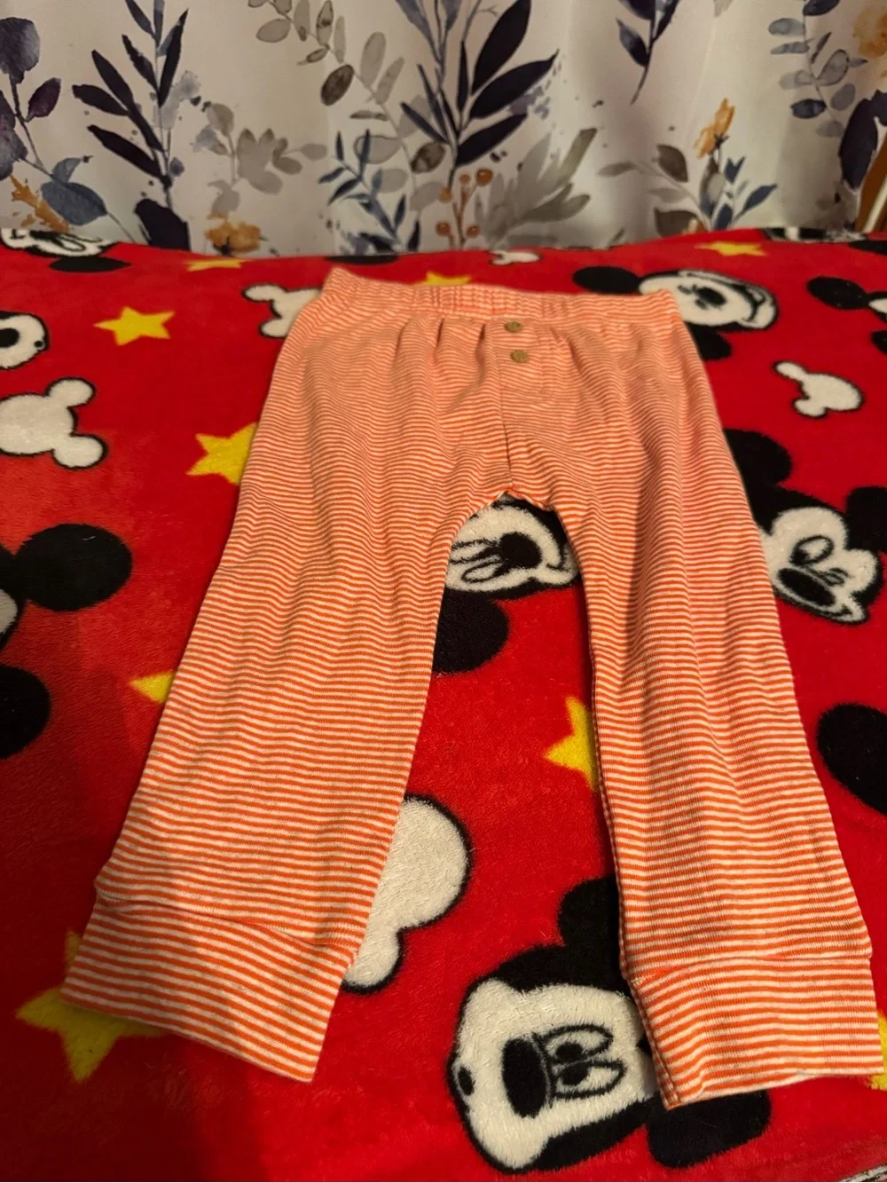 Orange Carters Striped Pumpkin Back Kids Pants Size 18 Months C5